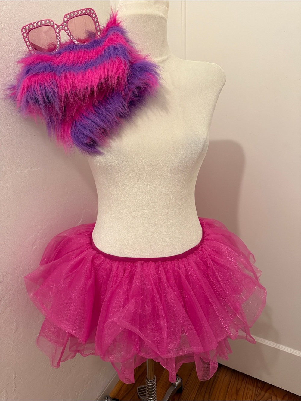 HALLOWEEN Costume Accessories Set Pink and Purple leg warmers and Tutu Rave